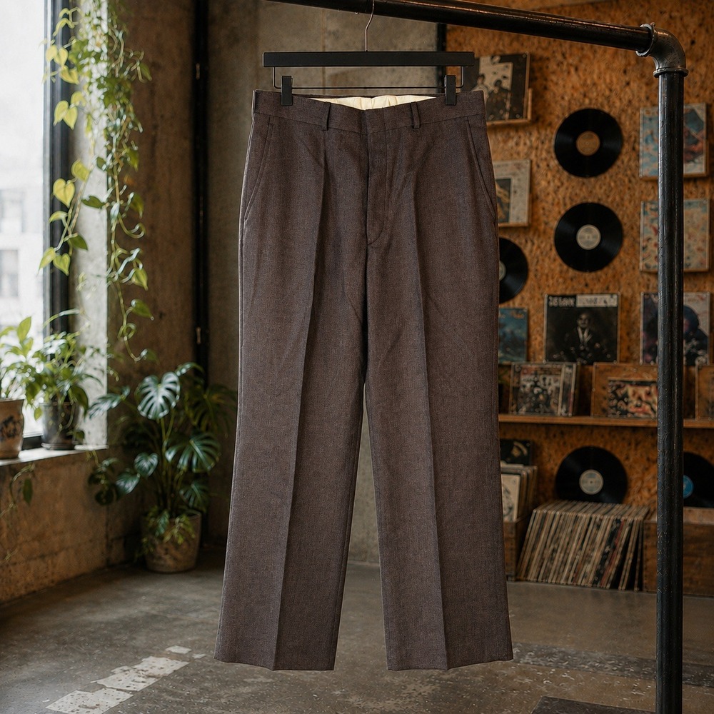 DAKS Brown Vintage Trousers Made in USA Straight Leg Dress Pants 32x29